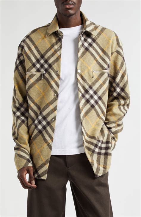 40557231 burberry|Relaxed Fit Check Cotton Shirt in Husk .